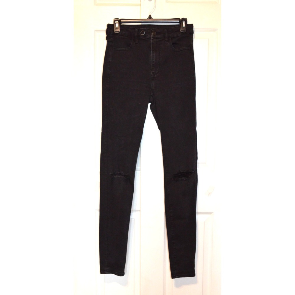 American Eagle Ne(x)t Level Stretch Super Hi-Rise Black Jegging Womens 8 X-Long